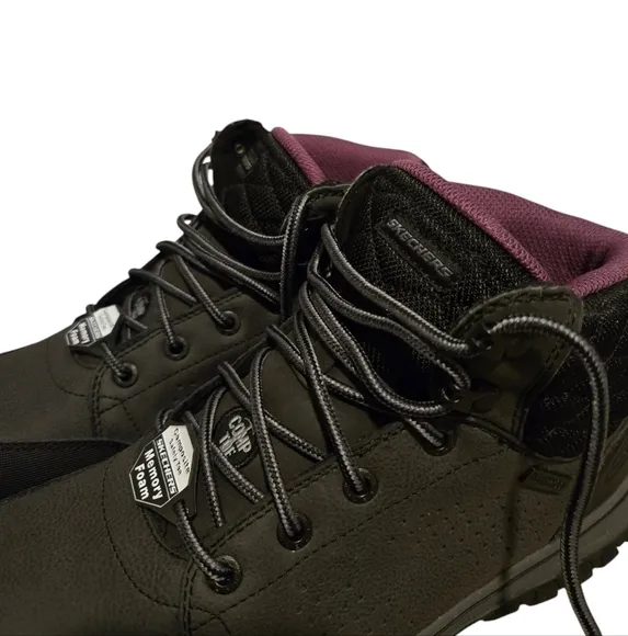 Skechers Work: Black and Purple McColl Comp Toe Boots Size 8.5