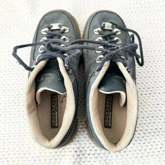 Skechers Y2K Vintage Blue Nubuck Tan Sole Jammers Platform Chunky Goth Punk Shoe
