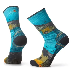 Smartwool Hike Light Cushion Great Excursion Print Crew Socks – Merino Wool Performance