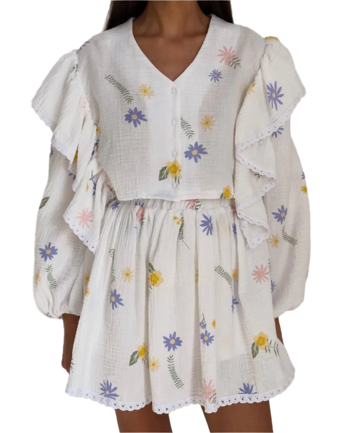Sofia – Elegant Women’s Cotton Two-Piece Set