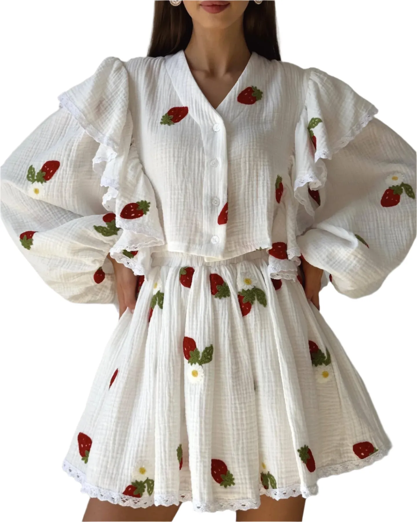 Sofia – Elegant Women’s Cotton Two-Piece Set