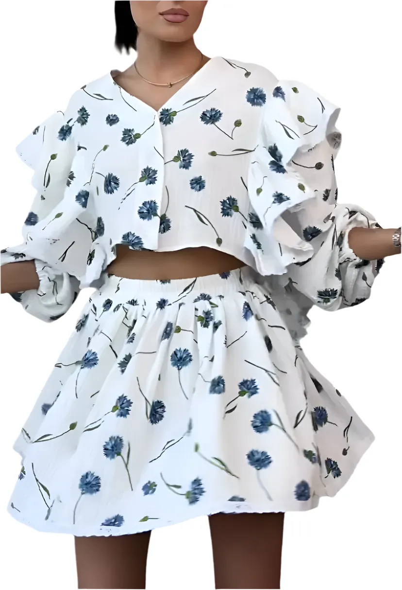 Sofia – Elegant Women’s Cotton Two-Piece Set
