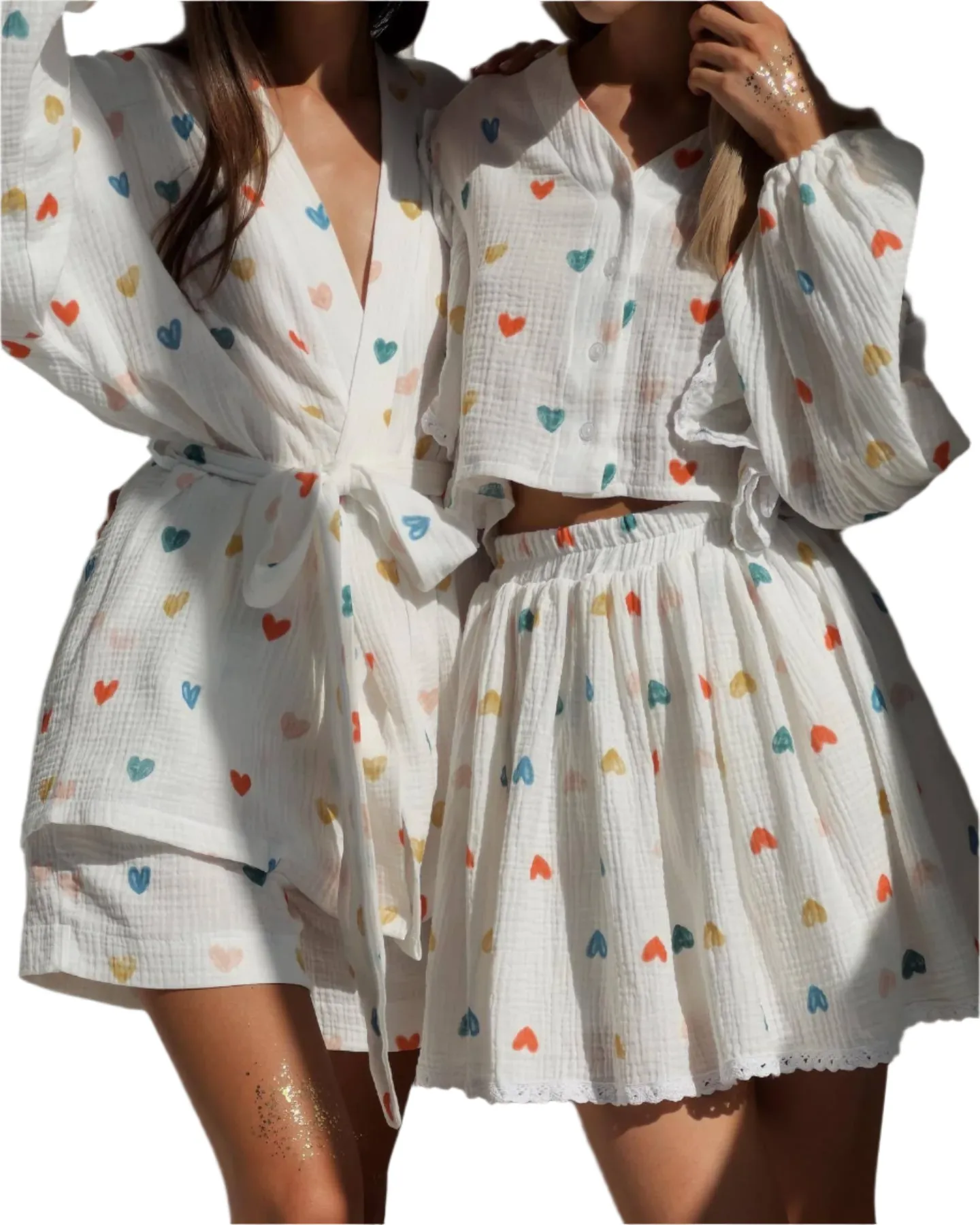 Sofia – Elegant Women’s Cotton Two-Piece Set