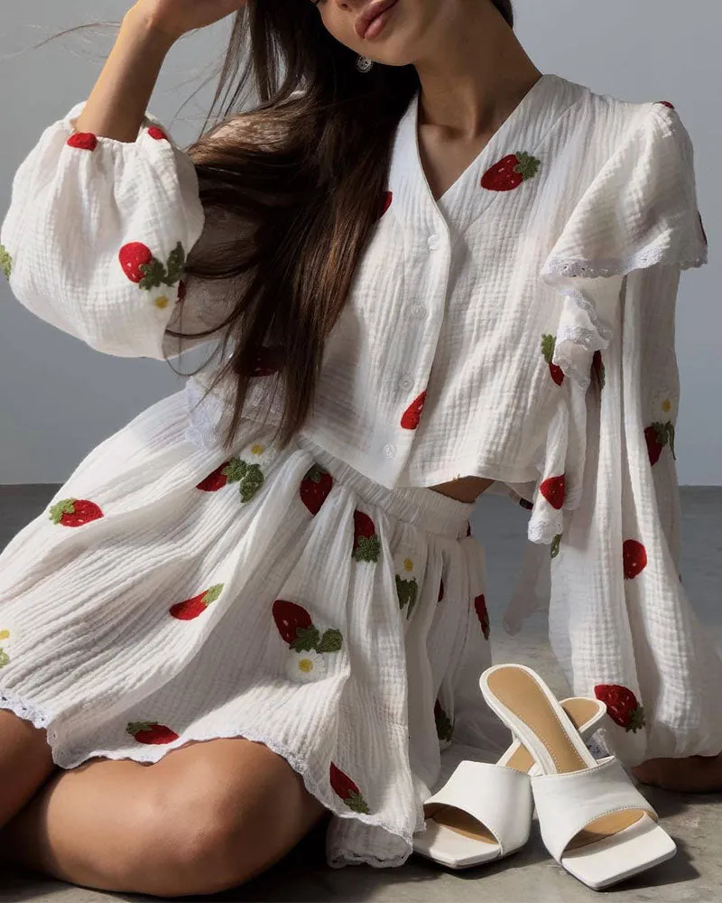 Sofia – Elegant Women’s Cotton Two-Piece Set