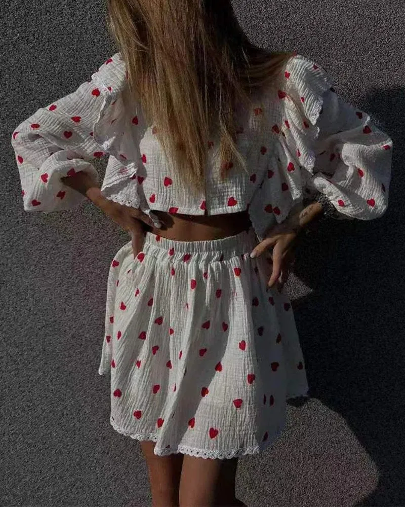 Sofia – Elegant Women’s Cotton Two-Piece Set