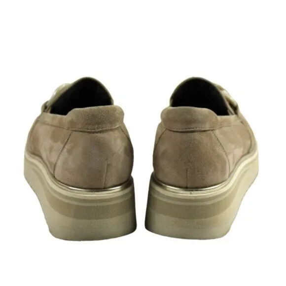 Softwaves Sahara Tan Suede Platform Loafer, Size 36 (US 6)