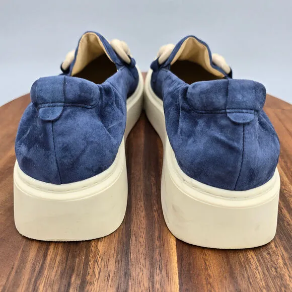 Softwaves Tais Shoes Women's 8 38 Navy Blue Suede Leather Platform Arch Support