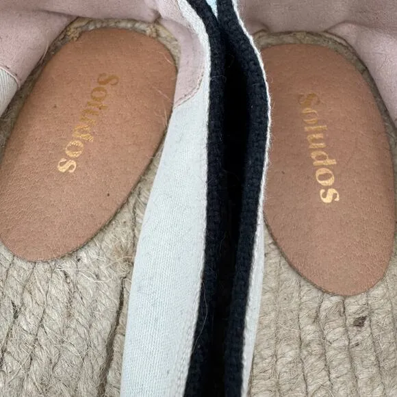 Soludos shoes women's 8.5 espadrille slip on flat canvas black NEW