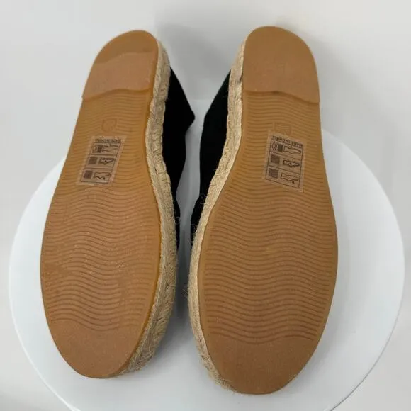 Soludos shoes women's 8.5 espadrille slip on flat canvas black NEW