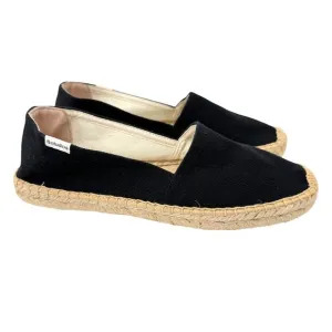 Soludos shoes women's 8.5 espadrille slip on flat canvas black NEW