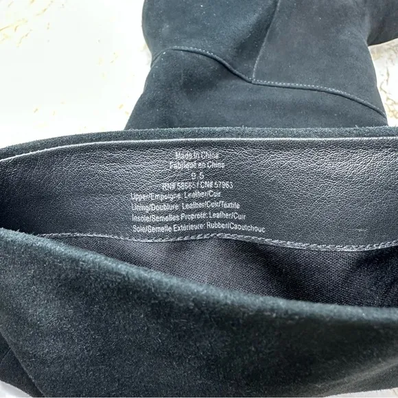 SOMETHING NAVY ‘PARKER’ BLACK SUEDE LEATHER TALL HEELED BOOTS SIZE 9.5