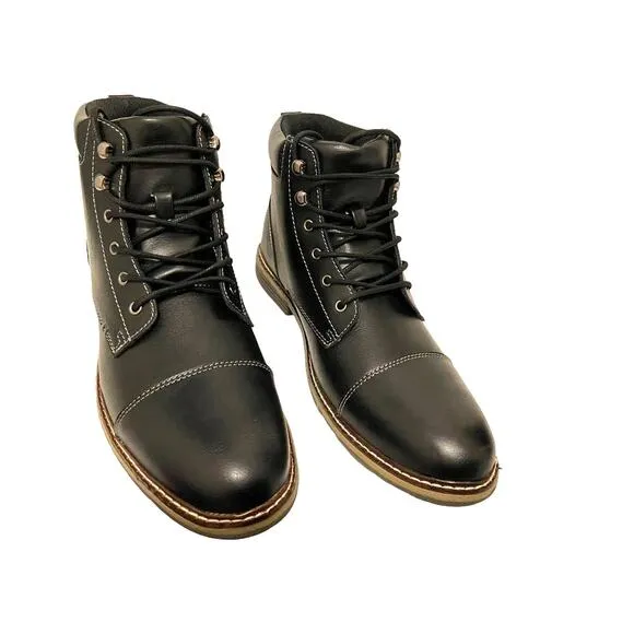 Sonoma Men's Cap Toe Ankle Boots 'Jonathann' Black 12
