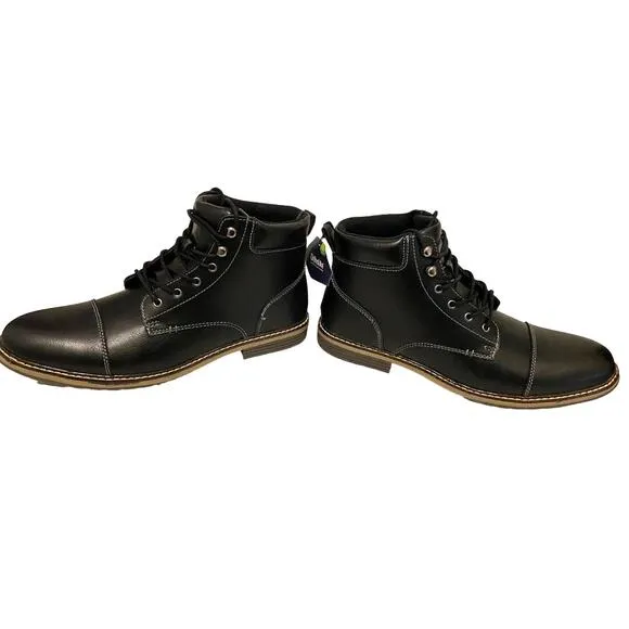Sonoma Men's Cap Toe Ankle Boots 'Jonathann' Black 12