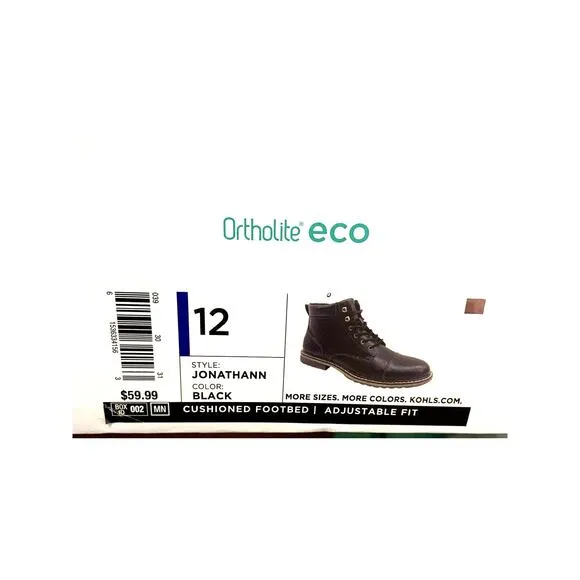 Sonoma Men's Cap Toe Ankle Boots 'Jonathann' Black 12