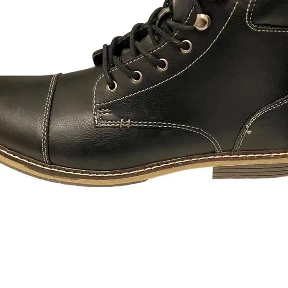 Sonoma Men's Cap Toe Ankle Boots 'Jonathann' Black 12
