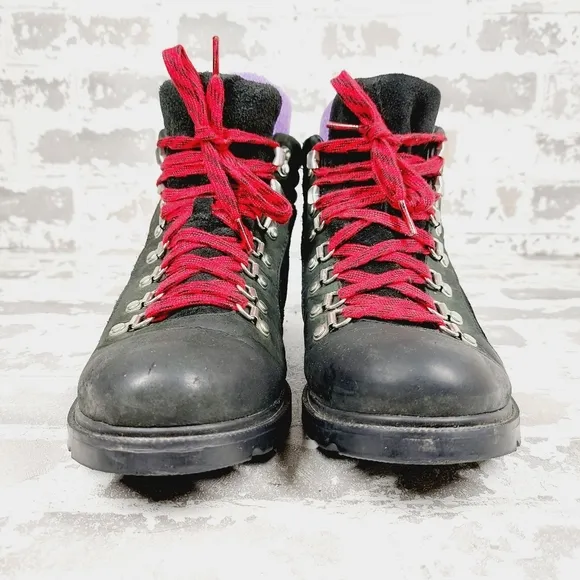 Sorel Ainsley Conquest Waterproof Grey Leather Lace Up Hiking Boots K911