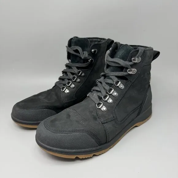 SOREL Ankeny II Black Hiking Waterproof Boots size 9 NM4906-010