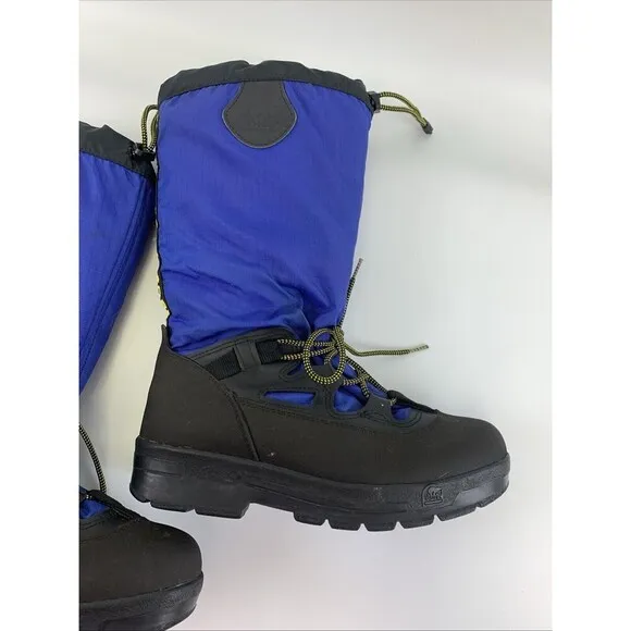 Sorel Blue Nylon Boots Knee High Tall Foam Lining Laces Drawstring Womens 10