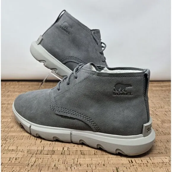 Sorel Boots Men's 8.5 Explorer Next Drift Gray Fleece Lined Chukka Casual WP