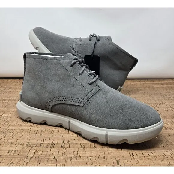 Sorel Boots Men's 8.5 Explorer Next Drift Gray Fleece Lined Chukka Casual WP