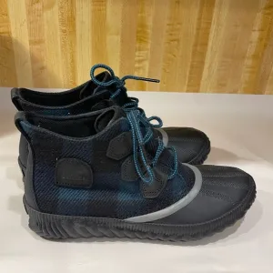 Sorel Duck Boots Womens Rain Blue Plaid Ankle