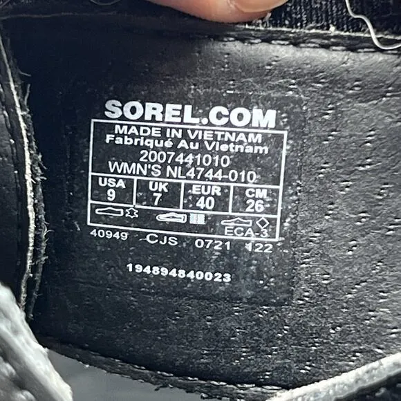 Sorel Explorer Blitz Stride Sandals Womens Size 9 Black MoonStone Strap Shoes