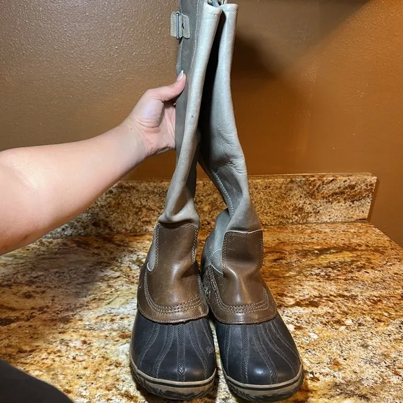 Sorel Gray and Brown Tall Boots