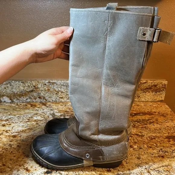 Sorel Gray and Brown Tall Boots