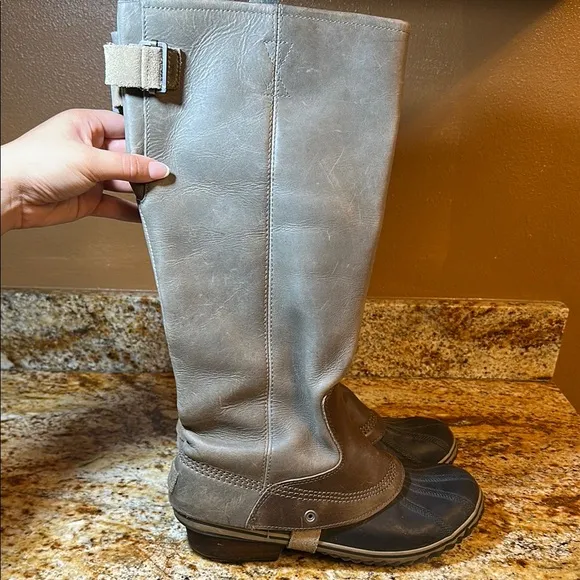 Sorel Gray and Brown Tall Boots