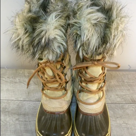 Sorel Joan of Arctic Women's Winter Waterproof Wheat Leather Boots NL1540 Size 7