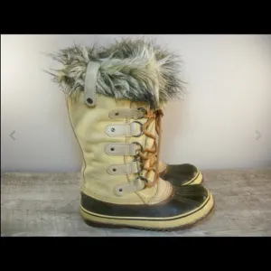 Sorel Joan of Arctic Women's Winter Waterproof Wheat Leather Boots NL1540 Size 7