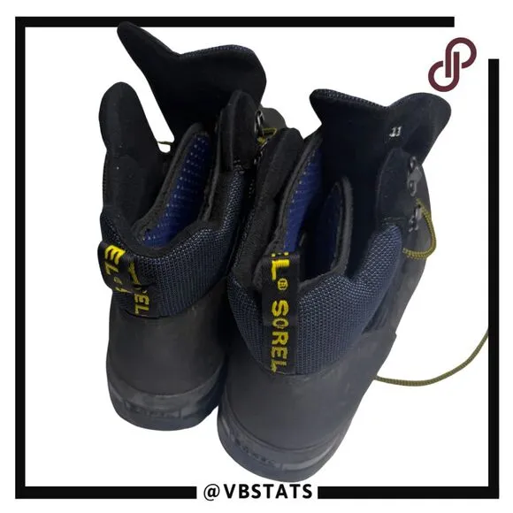 Sorel Men's Canada Steel Toe Winter Safety Work Boots Navy Blue Size 11