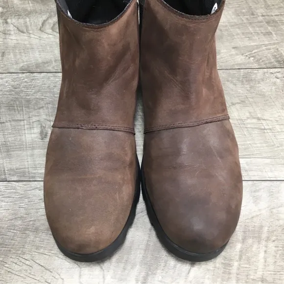 Sorel NL2671 Brown Leather Emelie Waterproof Chelsea Ankle Women’s Boots Size 10