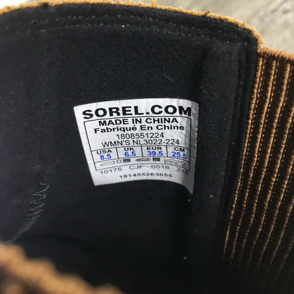 Sorel NL3022 Camel Leather Joan of Arctic Chelsea Ankle Womens Boots Size 8.5