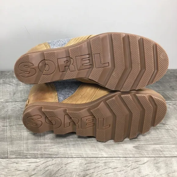 Sorel NL3376 Lexie Wedge Womens Felt &amp; Leather Waterproof Ankle Boots Size 8.5