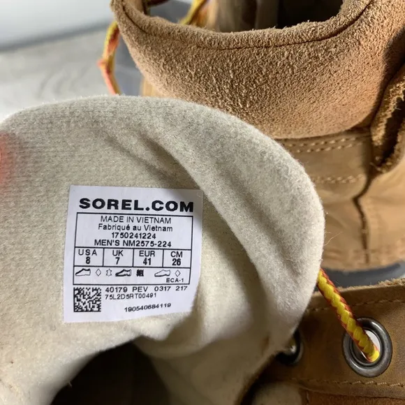Sorel NM2575 Sorel Men's Cheyanne II Lace Up Duck Men’s Leather Boots Size 8