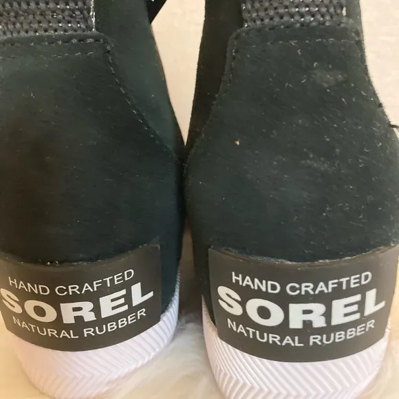 Sorel Out N About Black Suede Ankle Boots