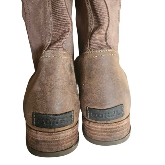 Sorel Tall Boots Women's SZ 11 Pull on Brown Leather Western Horse Ride Rodeo