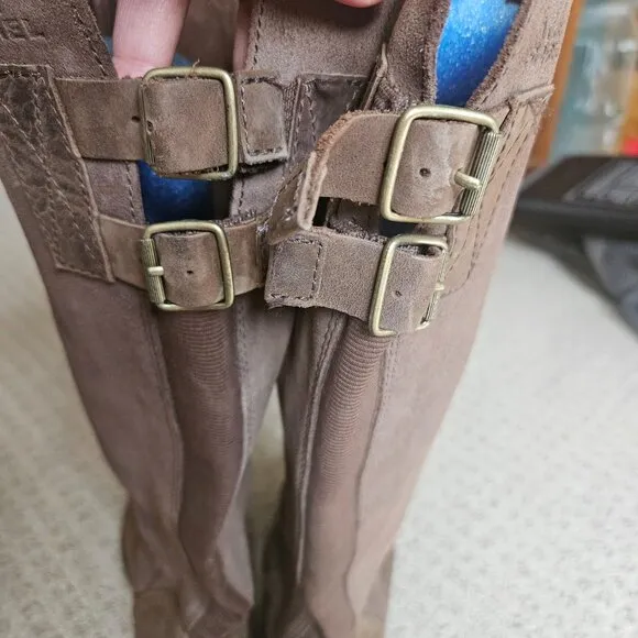 Sorel Tall Boots Women's SZ 11 Pull on Brown Leather Western Horse Ride Rodeo