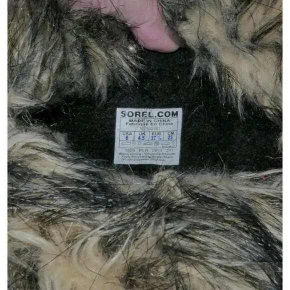 Sorel Winter Snow Boots Women's Size 6 Joan of Arctic Tall Tan Brown Faux Fur