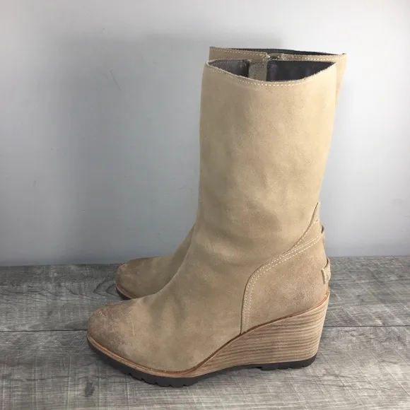 Sorel Womens After Hours Beach Waterproof Suede Mid Top Tan Boots NL2563 Size 9