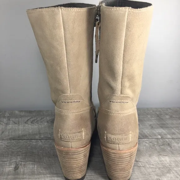 Sorel Womens After Hours Beach Waterproof Suede Mid Top Tan Boots NL2563 Size 9