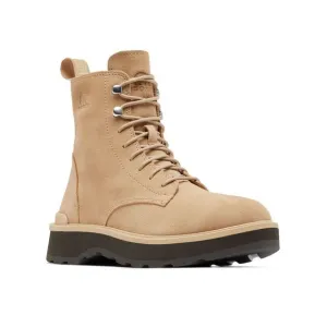 SOREL Womens Beige Back Pull-Tab Hi-line Toe Block Heel Leather Combat Boots 6