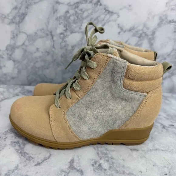 Sorel Women’s Boots sz 10.5Wedge Ankle Suede Evie Lace Up NEW #K953