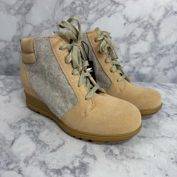 Sorel Women’s Boots sz 10.5Wedge Ankle Suede Evie Lace Up NEW #K953