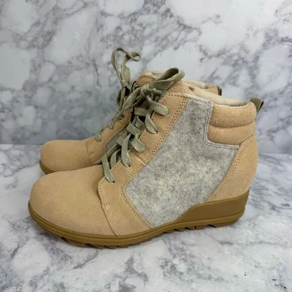 Sorel Women’s Boots sz 10.5Wedge Ankle Suede Evie Lace Up NEW #K953