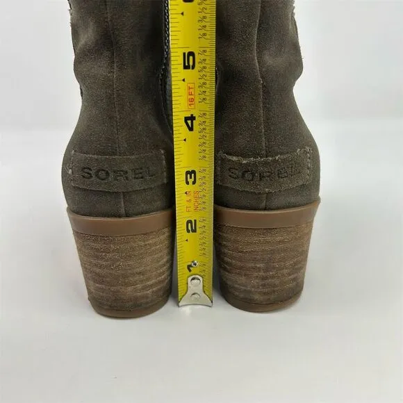 Sorel Women's Cate Ankle Boots Size 6 Gray Waterproof Casual Block Heel