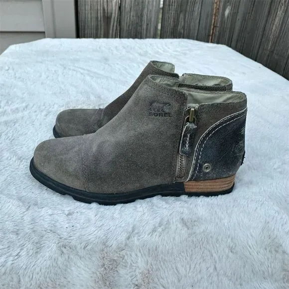 Sorel Women's Chelsea Ankle Boots Brown Suede Leather Size 7