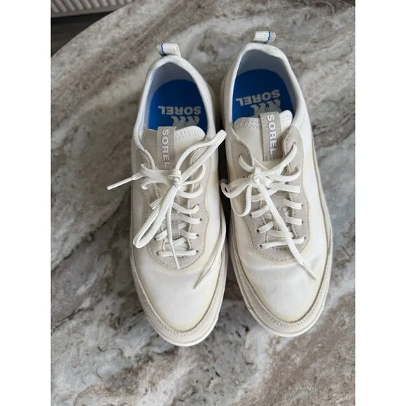 Sorel Womens Cream ONA 503 Lace Up Casual Athletic Shoes Size US 7.5 M EU 38