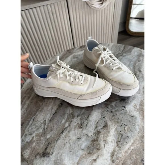 Sorel Womens Cream ONA 503 Lace Up Casual Athletic Shoes Size US 7.5 M EU 38